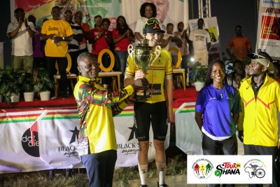 Bastian Dieti Lifts Trophy At Grand Final Of Tour Du Ghana 2025 At Ablekuma Vicolis, Accra Stage As Belgium Dominate Spectacle