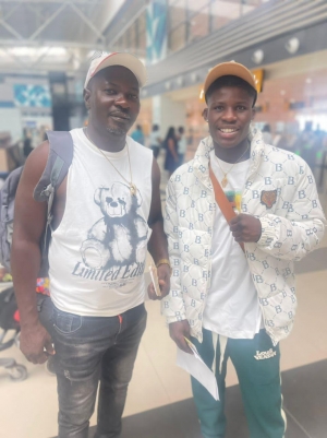 World title prospect, Alfred Lamptey and trainer - Ebenezer Adjei (aka Coach Killer) fly to Dubai