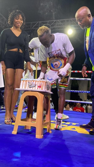 John &lsquo;Expensive&rsquo; Laryea Celebrates Birthday Celebrates In Style After winning WBO Africa Featherweight title