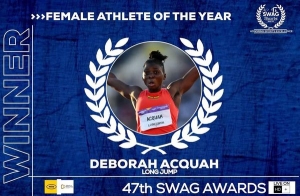 Jumper Deborah Acquah Thanks SWAG For Best Female Athlete Of The Year Award