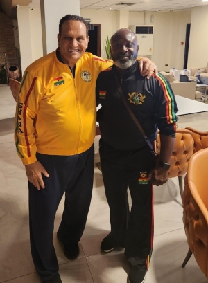 Kustom Looks boss presents branded 13th African Games Track Suit To Major General Nasser