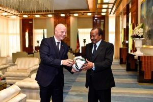 FIFA President Infantino arrives in Cameroon for Total CHAN starter
