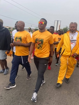 Sharaf Mahama leads health walk to create awareness on Legon UG Stadium Boxing Showdown