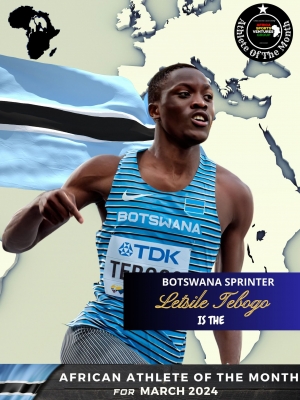 Sprinter Letsile Tebogo of Botswana Named the March 2024 African Athlete of the Month