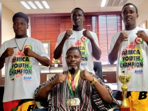 Black Rockets present African Youth Boxing Gold Medals To MP For Odododiodoo, Hon Kotey Ashie