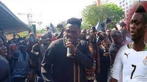 Asamoah Gyan performs at Christian Atsu Funeral
