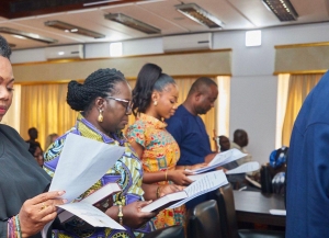 Kezia Asiedua Sanie, youngest member of the Board of Trustees for the Head of State Awards Scheme sworn in