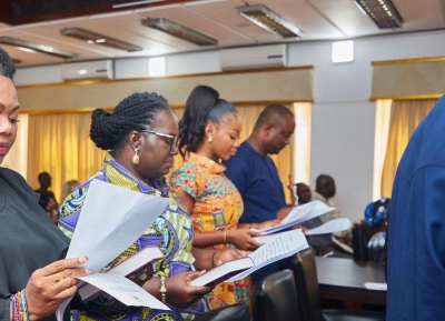 Kezia Asiedua Sanie, youngest member of the Board of Trustees for the Head of State Awards Scheme sworn in