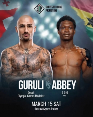 Georgian Lasha Guruli&rsquo;s professional boxing debut against Ghana&rsquo;s Bernard Abbey on March 15