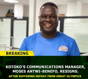 Asante Kotoko Communications Director Moses Antwi-Benefo aka P J Mozee resigns