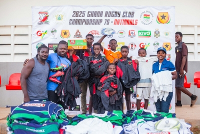 Ghana Rugby Football Union donates equipment to clubs