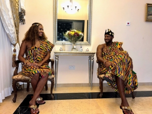 Asafa Powell and wife Alyshia get Ghanaian names at Cape Coast