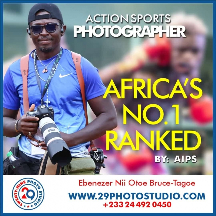 Ace Photographer Ebenezer Nii Otoe Bruce-Tagoe Named Africa's No.1 Action Sports Photographer by AIPS