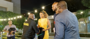 Kwab Asamoah presents special Ghana made track suits to Asafa and Alyshia Powell
