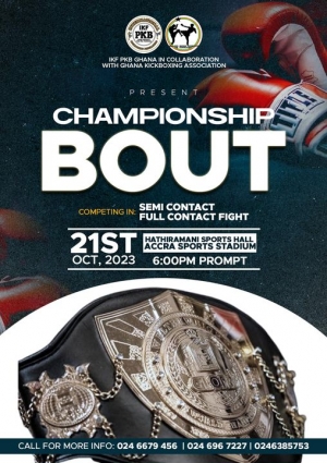 IKF PKB Ghana to host &lsquo;Championship Bout&rsquo; at the D G Hathiramani Sports Hall (Accra Sportts Stadium) on October 21, 2023