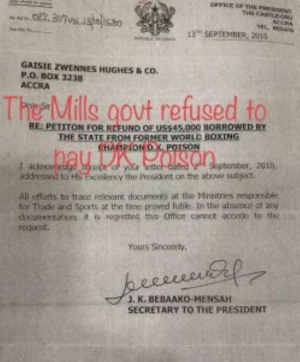 Revealed: Atta Mills Government Refused To Pay D.K Poison Over Lack Of Evidence