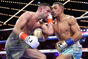 Teofimo Lopez nails Josh Taylor with incredible leaping punch and dances to victory in stunning upset