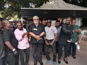 Appiah and Paintsil show love to President J. J. Rawlings