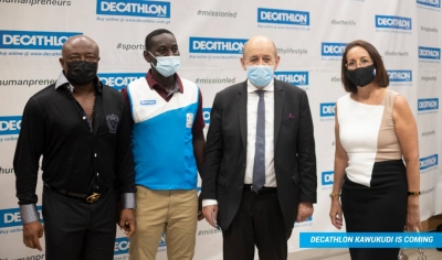H.E Jean-Yves Le Drian’s Visit To Decathlon Kawukudi In Pictures
