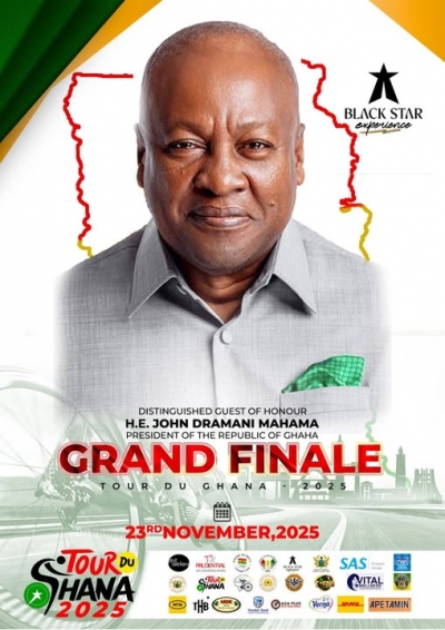 President John Dramani Mahama to flag final stage of 2025 Tour du Ghana at Ablekuma after stimulating race at Ho