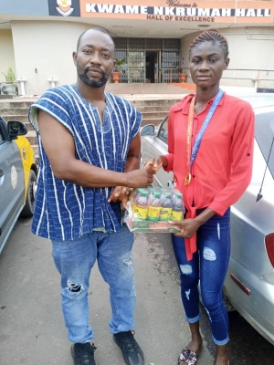 Dr. Ceasar motivates High Jumper Rose Yeboah