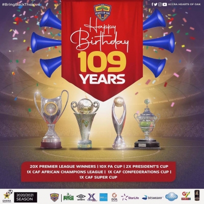 Accra Hearts Of Oak Marks 109th Anniversary Today