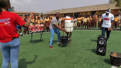 One - On - One Foundation Engages Basic Schools Pupils In Sanitation Exercise