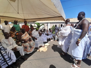 Apenkwa Gbeeowomil Mantse Nii Adjetey Obour Buor II appeals to President John Mahama To Protect Their Lands