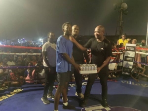Appiah Kubi and Winfred Abbey win 2023 Wogbejeke Pillow Fighting Championship at Chorkor