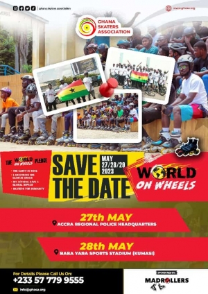 World on Wheels (WOW) skating event in Accra and Kumasi on the 27th and 28th of May