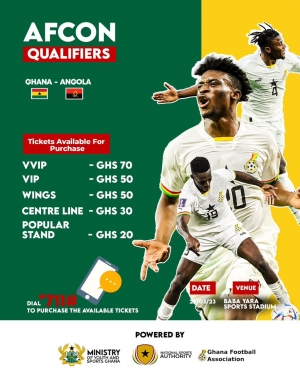 NSA announce rates for Ghana versus Angola African Cup Qualifier At Baba Yara Sports Stadium, Kumasi