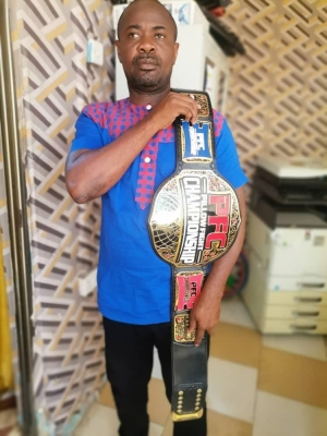 Pillow Fighting Championship Belt Arrives In Ghana From USA
