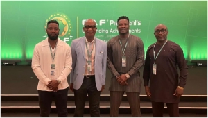 Asamoah Gyan and Kwadwo Asamoah Attend CAF President's Achievement Awards in Kigali