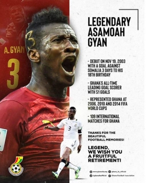 GFA plans grand style honouring of Asamoah Gyan after retirement